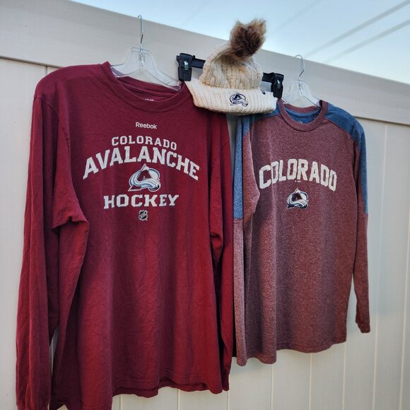 Colorado Avalanche Hockey Sport Game Long Sleeves + Beanie 🏒FANATIC BUNDLE🥅 - Picture 2 of 7